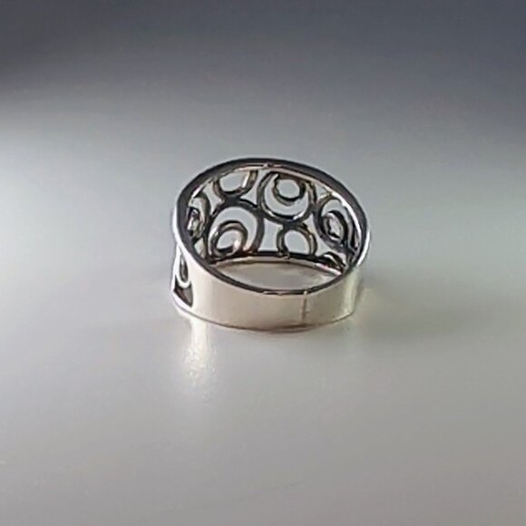 Sterling Silver Openwork Circle Design Band Ring Size 8.75 - Picture 7 of 10